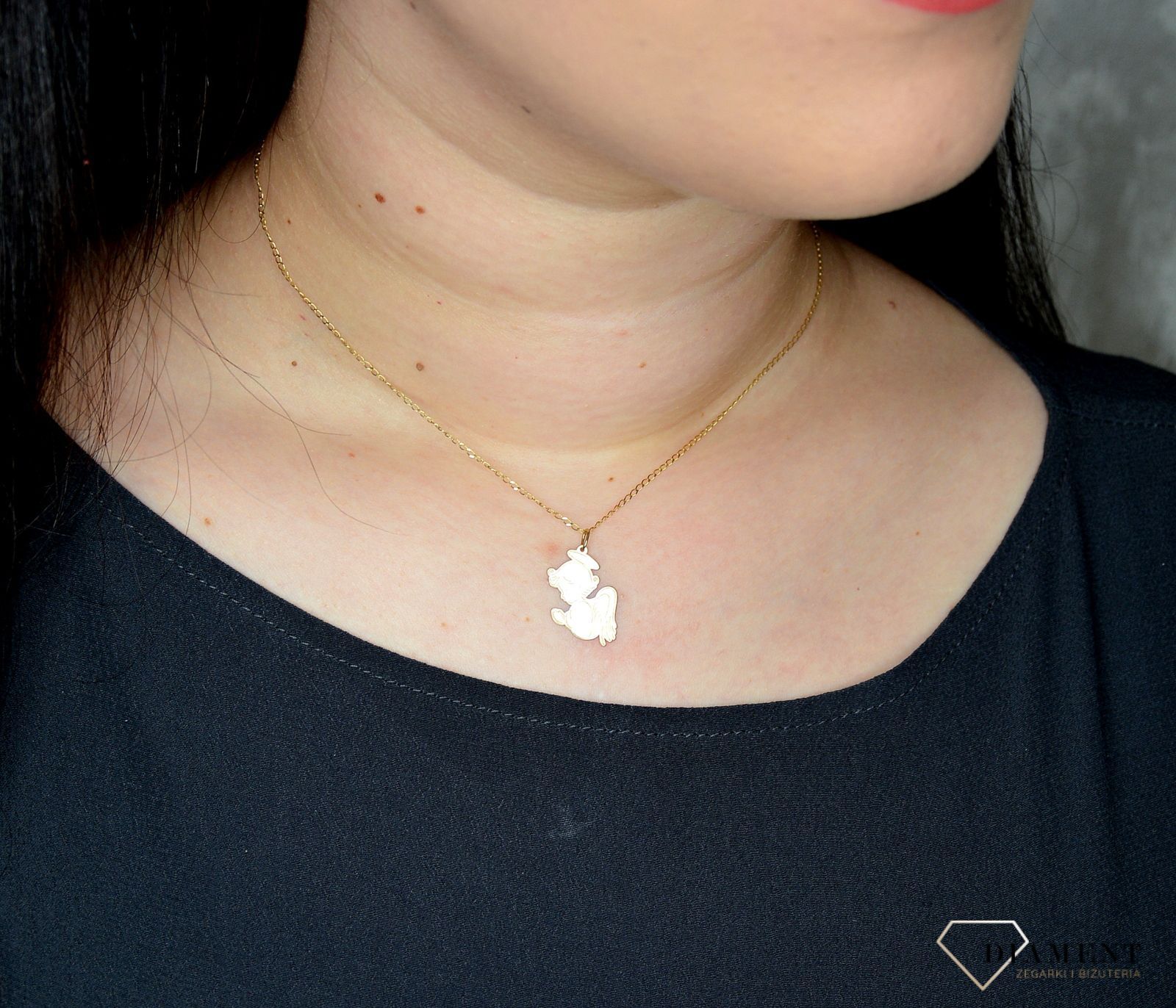 Złota zawieszka 333 aniołek ZA 4742.jpg